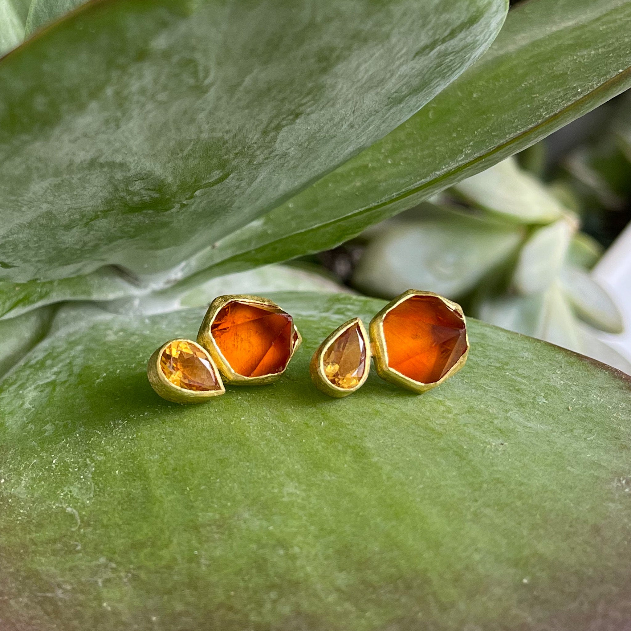 Citrine crystal earrings sale